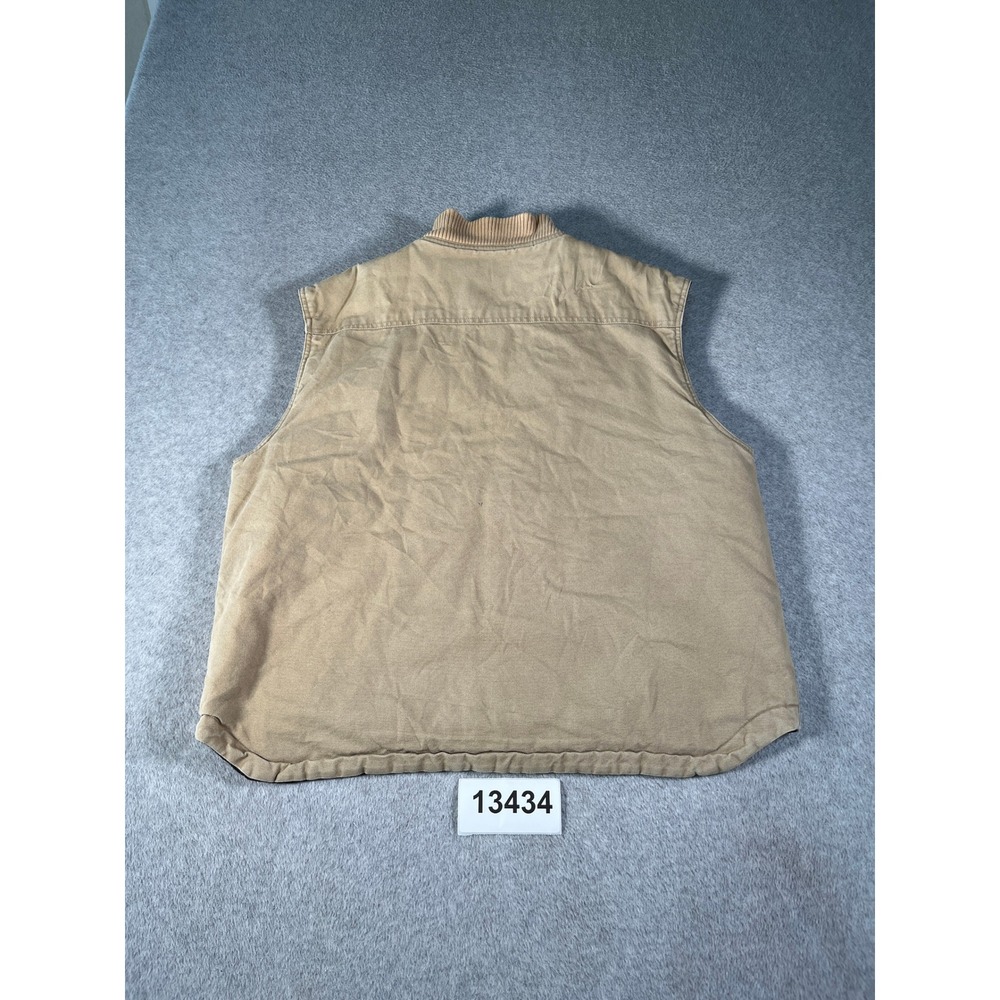 Austin Clothing Co. Work Vest Men XL Tan Fair Quilted Lining Canvas Utility - Picture 12 of 13